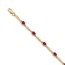 14k Yellow Gold Diamond 4 mm Ruby Oval Bracelet - 7 in.