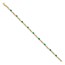 14k Yellow Gold Diamond and Emerald Oval Link Bracelet - 7 in.