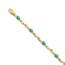 14k Yellow Gold Diamond and Emerald Oval Linked Bracelet - 7 in.