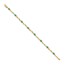 14k Yellow Gold Diamond and Emerald Oval Linked Bracelet - 7 in.