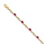 14k Yellow Gold Diamond and Ruby Oval Link Bracelet - 7 in.