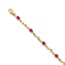 14k Yellow Gold Diamond and Ruby Oval Linked Bracelet - 7 in.