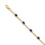 14k Yellow Gold Diamond and Sapphire Oval Bracelet - 7 in.