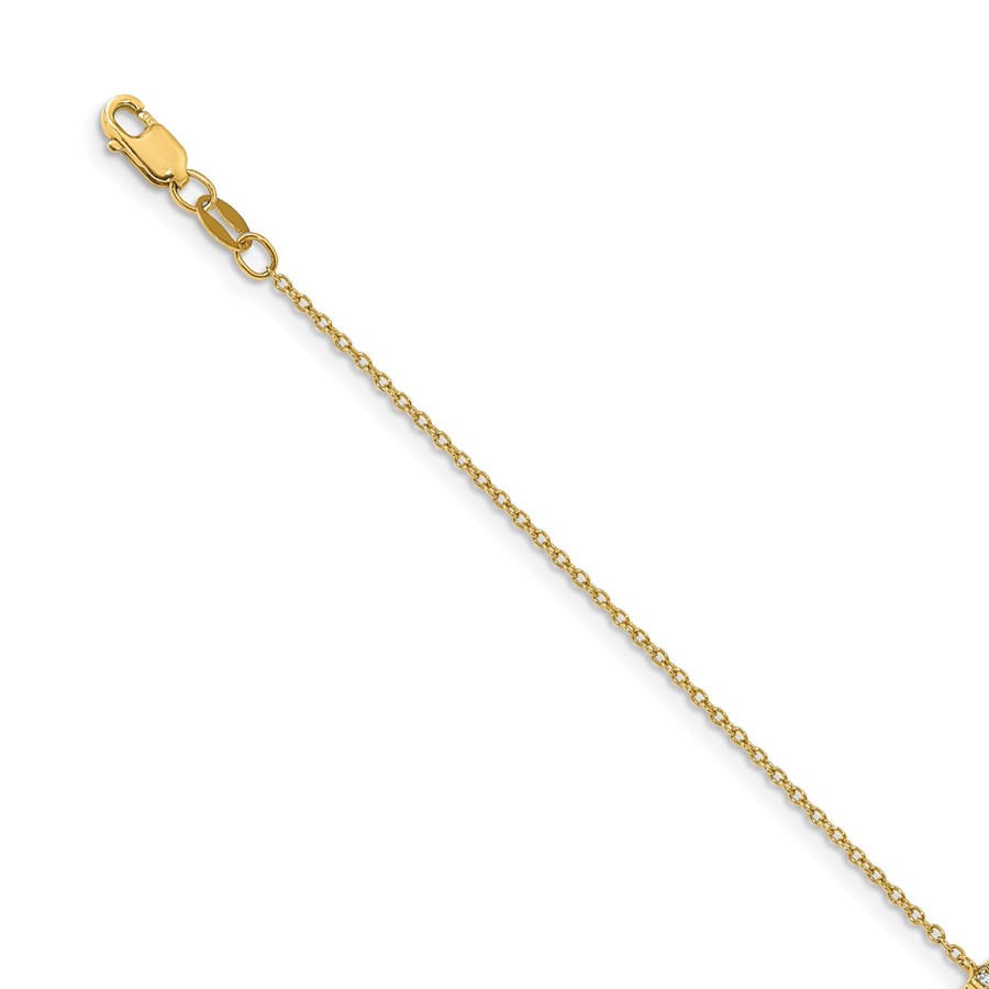 14k Yellow Gold Diamond Arrow Bracelet - 7 in.