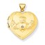 14k Yellow Gold Diamond Claddagh Heart Locket - 20 mm