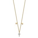 14k Yellow Gold Diamond Cross Necklace - 16.5 in.