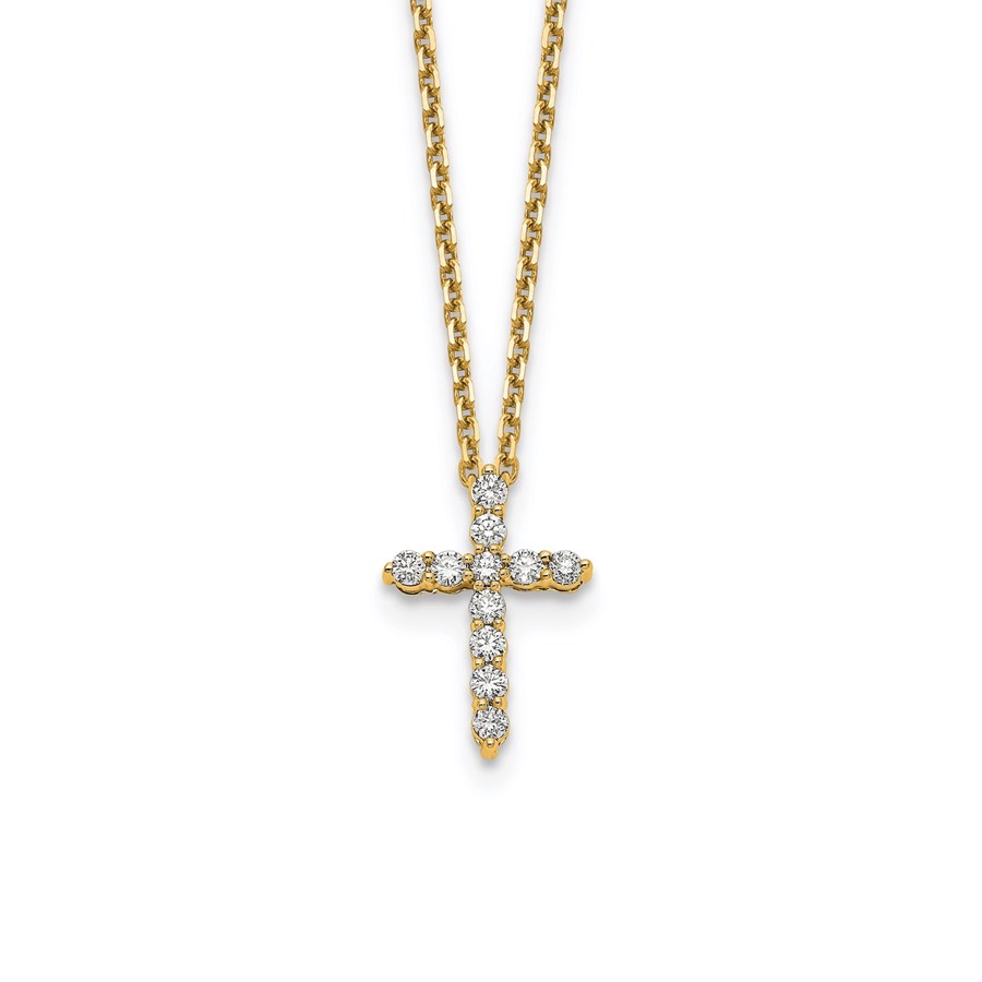 Buy 14k Yellow Gold Diamond Cross Necklace 18 In Apmex