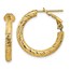 14k Yellow Gold Diamond-cut Omega Back Hoop Earrings - 3x15 mm