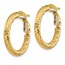 14k Yellow Gold Diamond-cut Omega Back Hoop Earrings - 3x15 mm