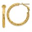 14k Yellow Gold Diamond-cut Omega Back Hoop Earrings - 3x20 mm