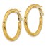 14k Yellow Gold Diamond-cut Omega Back Hoop Earrings - 3x20 mm