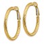 14k Yellow Gold Diamond-cut Omega Back Hoop Earrings - 3x25 mm