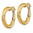 14k Yellow Gold Diamond-cut Omega Back Hoop Earrings - 4x15 mm