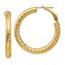 14k Yellow Gold Diamond-cut Omega Back Hoop Earrings - 4x25 mm