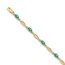 14k Yellow Gold Diamond Emerald Bracelet - 7 in.