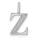 14K Yellow Gold Diamond Letter Z Initial Pendant - 15.44 mm