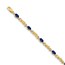 14k Yellow Gold Diamond Sapphire Cross Link Bracelet - 7 in.