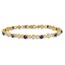 14k Yellow Gold Diamond Square Sapphire Bracelet - 7 in.