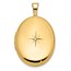 14K Yellow Gold Diamond Star 16mm Oval Locket - 24.5 mm