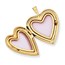 14k Yellow Gold Enamel Flowers Mom Heart Locket - 24 mm