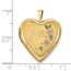 14k Yellow Gold Enamel Flowers Mom Heart Locket - 24 mm