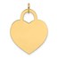 14K Yellow Gold Engravable Heart Charm - 29.3 mm