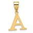 14K Yellow Gold Etched Letter A Initial Pendant - 20 mm