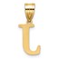 14K Yellow Gold Etched Letter J Initial Pendant - 20 mm