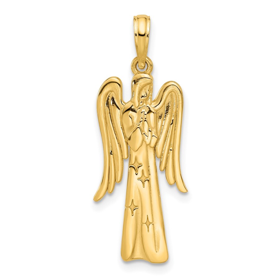 14K Yellow Gold Fancy Angel Charm - 30.1 mm