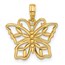 14K Yellow Gold Fancy Butterfly Charm - 19 mm