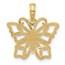 14K Yellow Gold Fancy Butterfly Charm - 19 mm