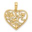 14K Yellow Gold Fancy Heart Charm - 20.1 mm