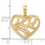 14K Yellow Gold Fancy Heart Charm - 21.1 mm