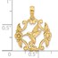 14K Yellow Gold Fancy Hummingbird Charm - 23 mm