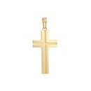 14K Yellow Gold Fancy Polished Grooved Cross