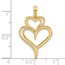 14K Yellow Gold Fancy Two Heart Charm - 31.4 mm