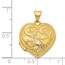 14k Yellow Gold Floral Etched 19 mm Heart Locket Pendant