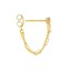 14K Yellow Gold Front To Back Bar Paper Clip N Bead Chain