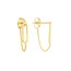 14K Yellow Gold Front To Back Paper Clip & Curb Earring