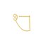 14K Yellow Gold Front To Back Paper Clip & Curb Earring