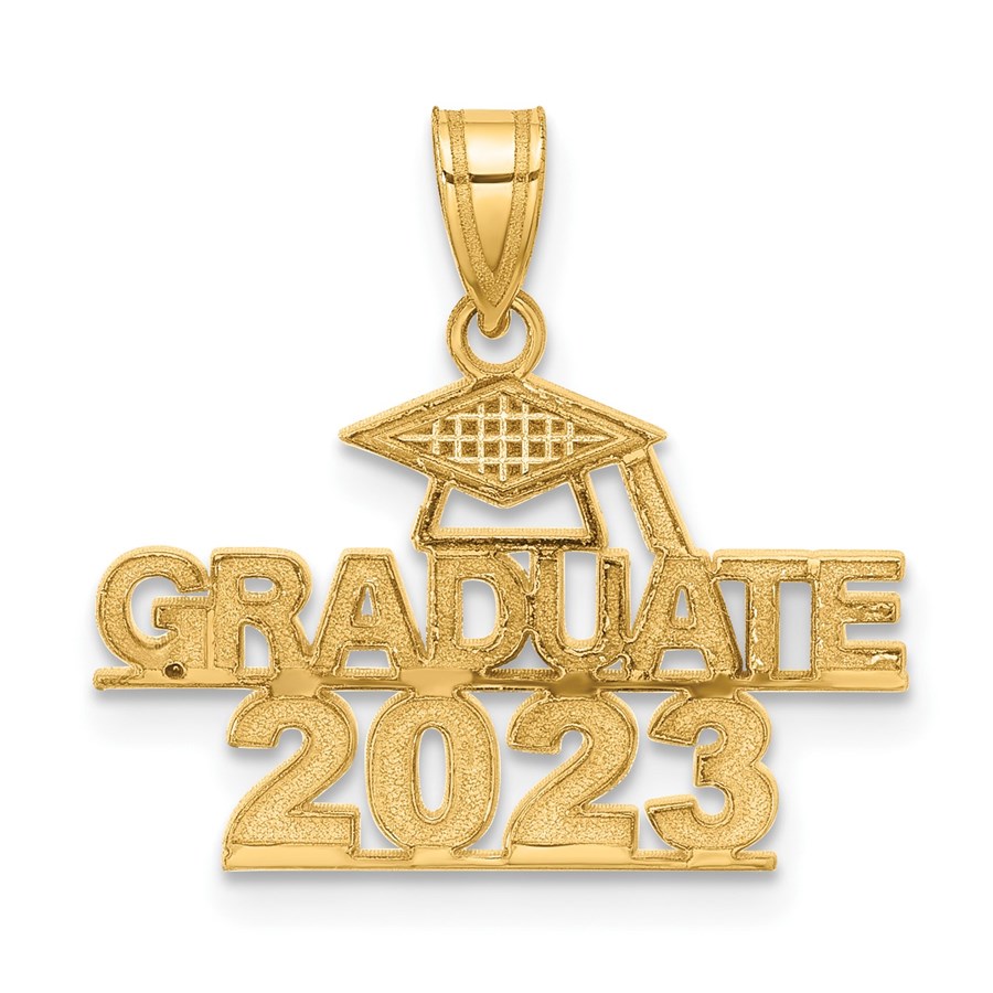 14K Yellow Gold GRADUATE 2023 Under Cap Charm - 20.3 mm