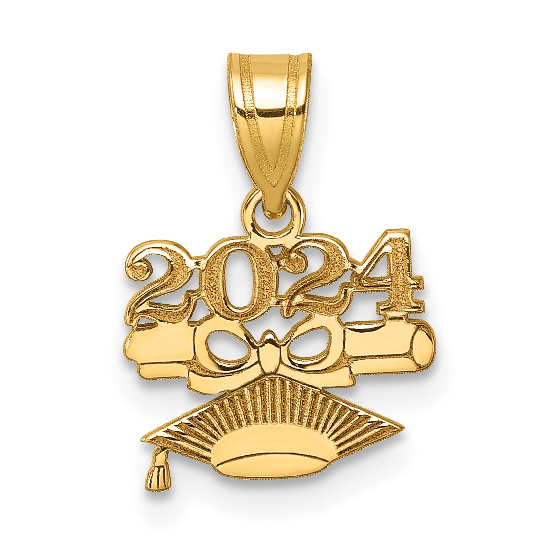 14K Yellow Gold Graduation Cap And Diploma 2024 Charm 16 2 Mm   14k Yellow Gold Graduation Cap And Diploma 2024 Charm 16 2 Mm 267624 1 