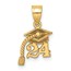 14K Yellow Gold Graduation Cap Dangling Tassle Charm - 19.1 mm