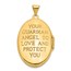 14k Yellow Gold Guardian Angel with Diamond Oval Locket - 34 mm