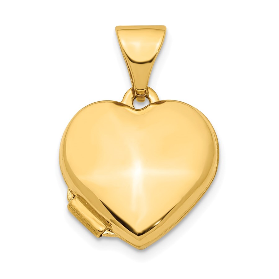 14k Yellow Gold Heart 13 mm Locket Pendant