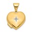 14k Yellow Gold Heart with Diamond Locket - 12 mm