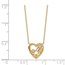 14k Yellow Gold Heart with Flowers & CZ Necklace - 20 in.