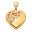 14k Yellow Gold Hearts Cut Out Diamond Heart Locket - 22 mm