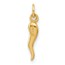 14K Yellow Gold Hollow Italian Horn Pendant - 16.8 mm