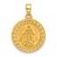 14K Yellow Gold Hollow Miraculous Mary Back Medal - 21.3 mm